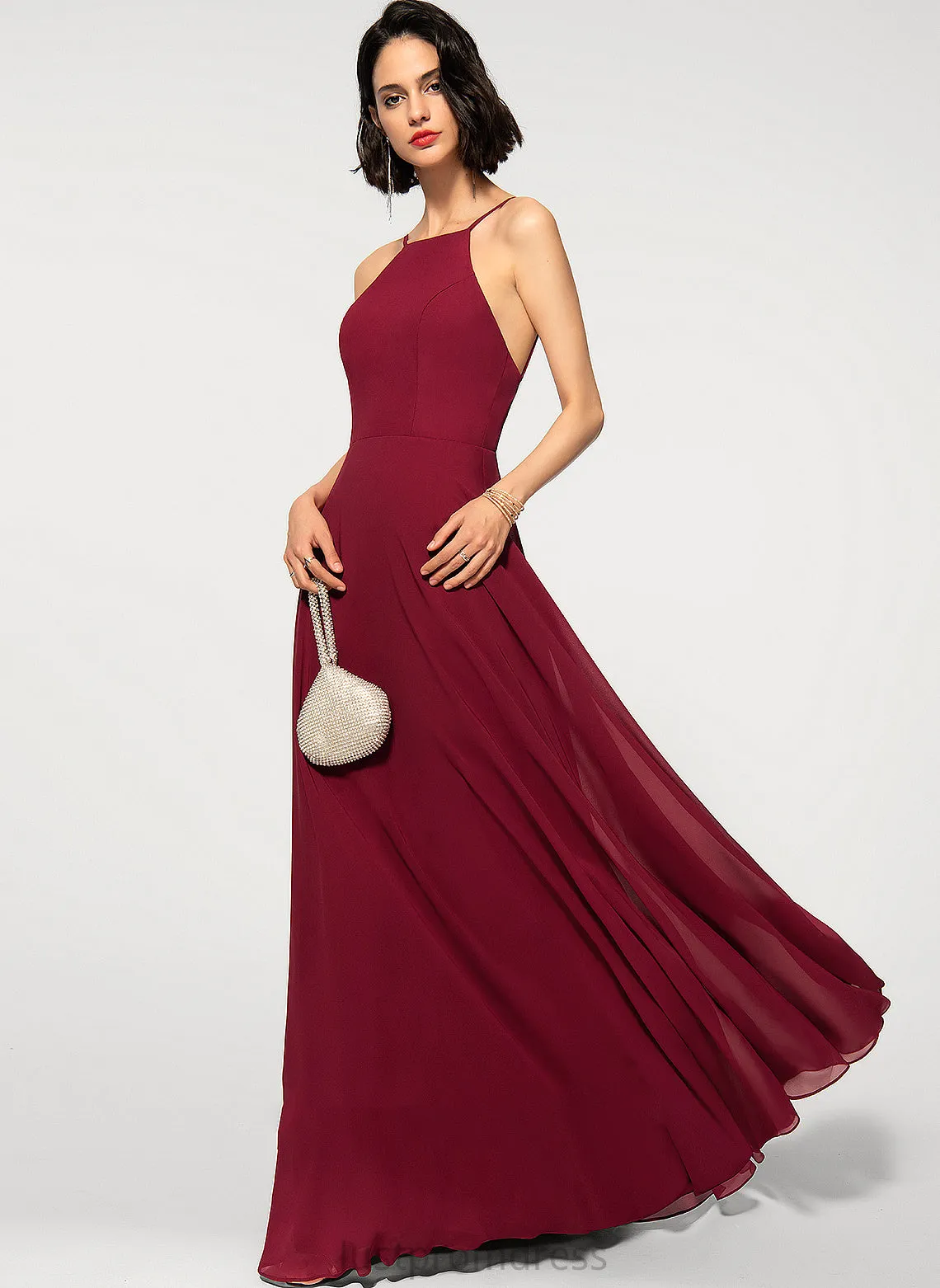 A-line Chiffon Neck Square Skyla Round Dresses Neck Formal Dresses