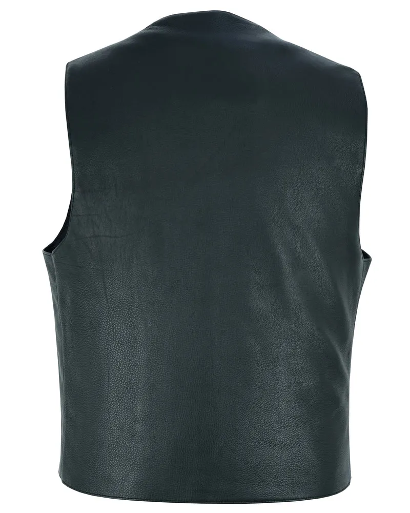 Advance Men's Buffalo Nickel Head Snap Leather Vest