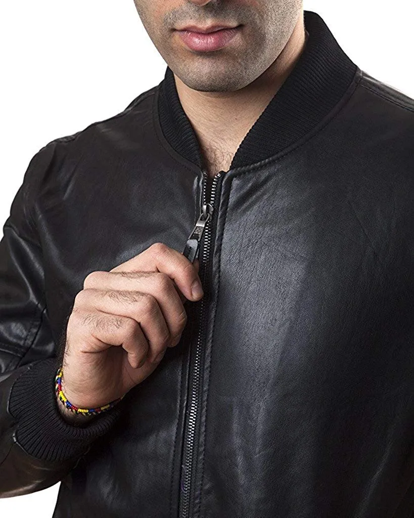 A.K. Collection Men's Faux-Leather Moto Jacket - Available in Many Styles - CLEARANCE - FINAL SALE