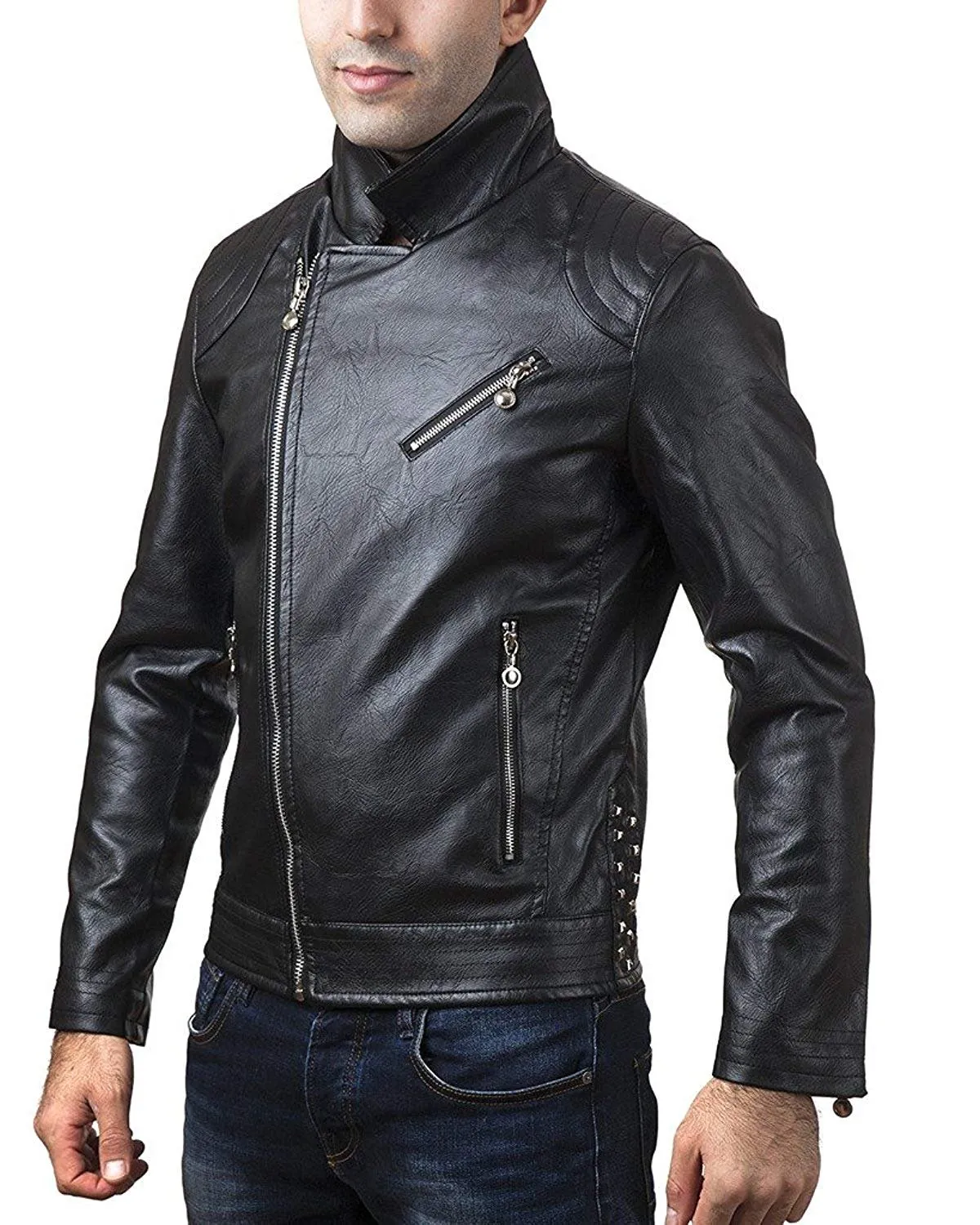 A.K. Collection Men's Faux-Leather Moto Jacket - Available in Many Styles - CLEARANCE - FINAL SALE