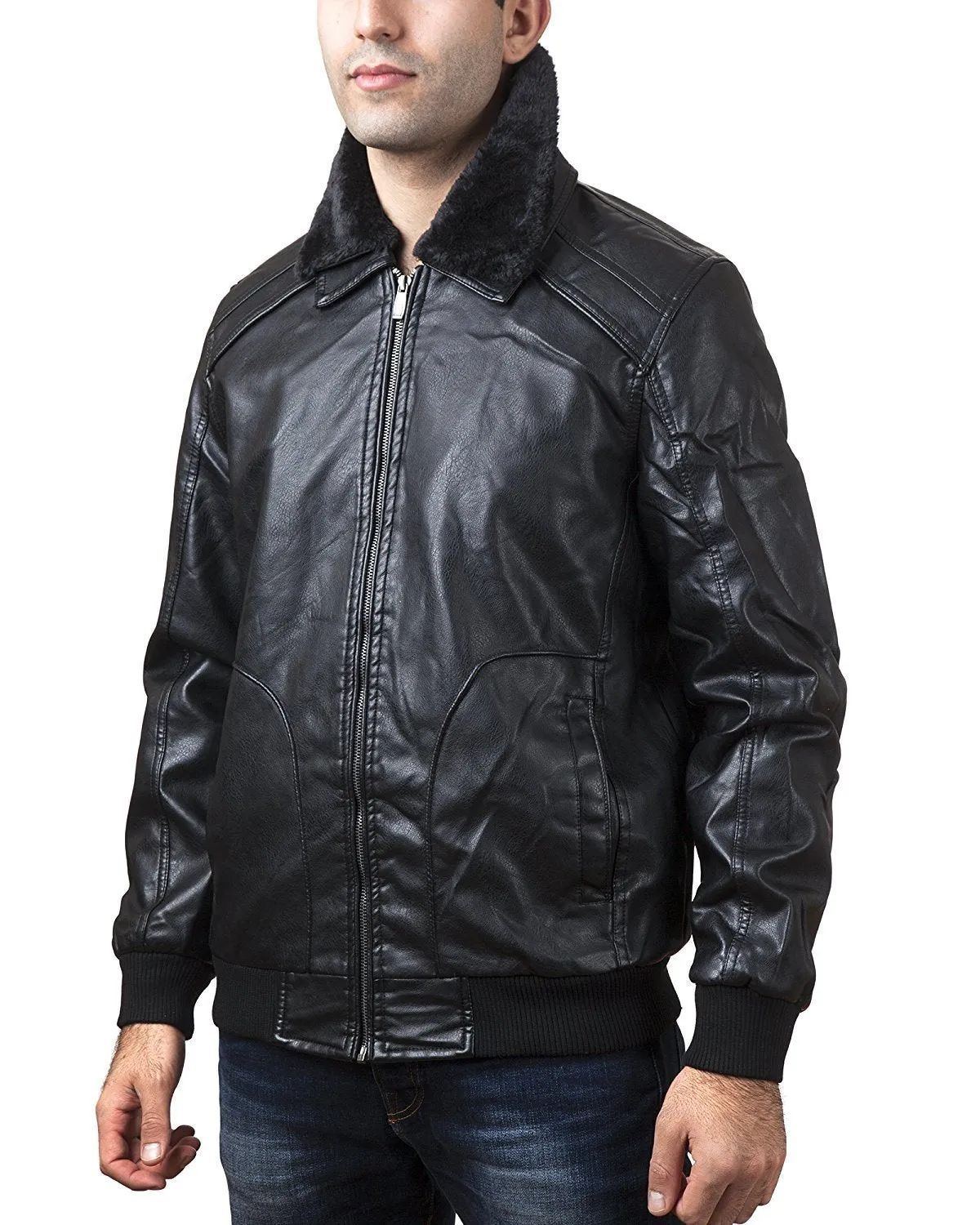 A.K. Collection Men's Faux-Leather Moto Jacket - Available in Many Styles - CLEARANCE - FINAL SALE