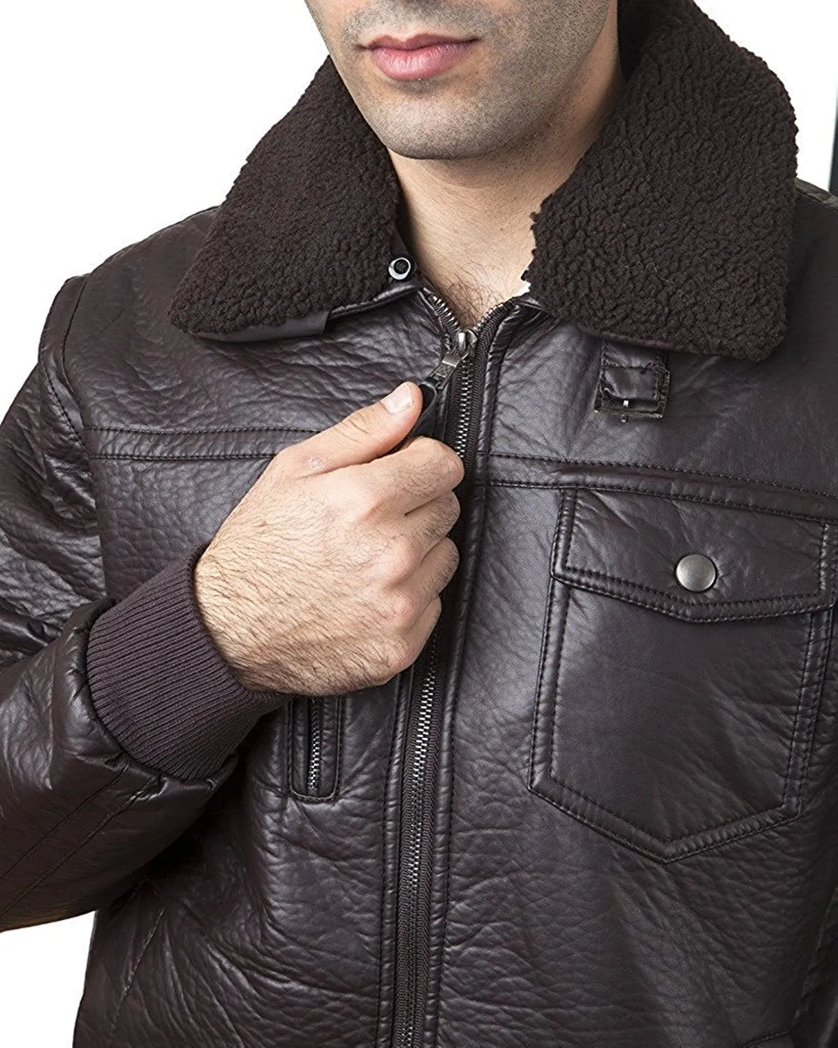 A.K. Collection Men's Faux-Leather Moto Jacket - Available in Many Styles - CLEARANCE - FINAL SALE