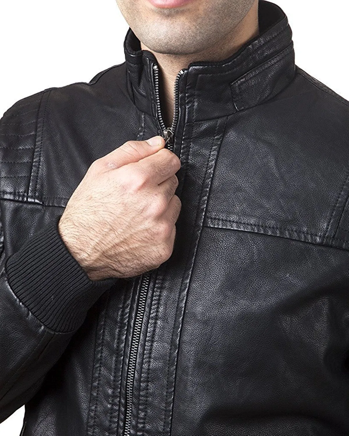 A.K. Collection Men's Faux-Leather Moto Jacket - Available in Many Styles - CLEARANCE - FINAL SALE