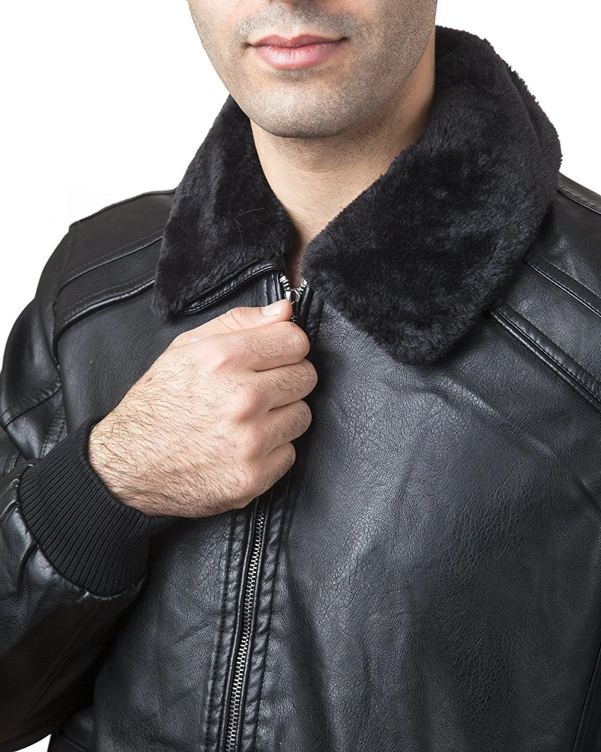 A.K. Collection Men's Faux-Leather Moto Jacket - Available in Many Styles - CLEARANCE - FINAL SALE