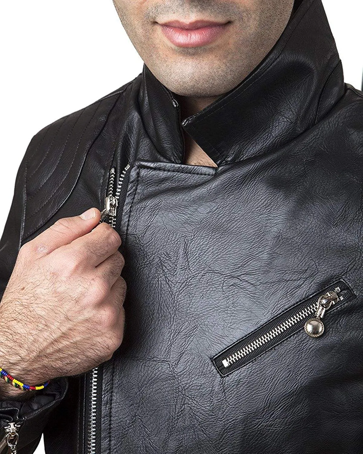 A.K. Collection Men's Faux-Leather Moto Jacket - Available in Many Styles - CLEARANCE - FINAL SALE