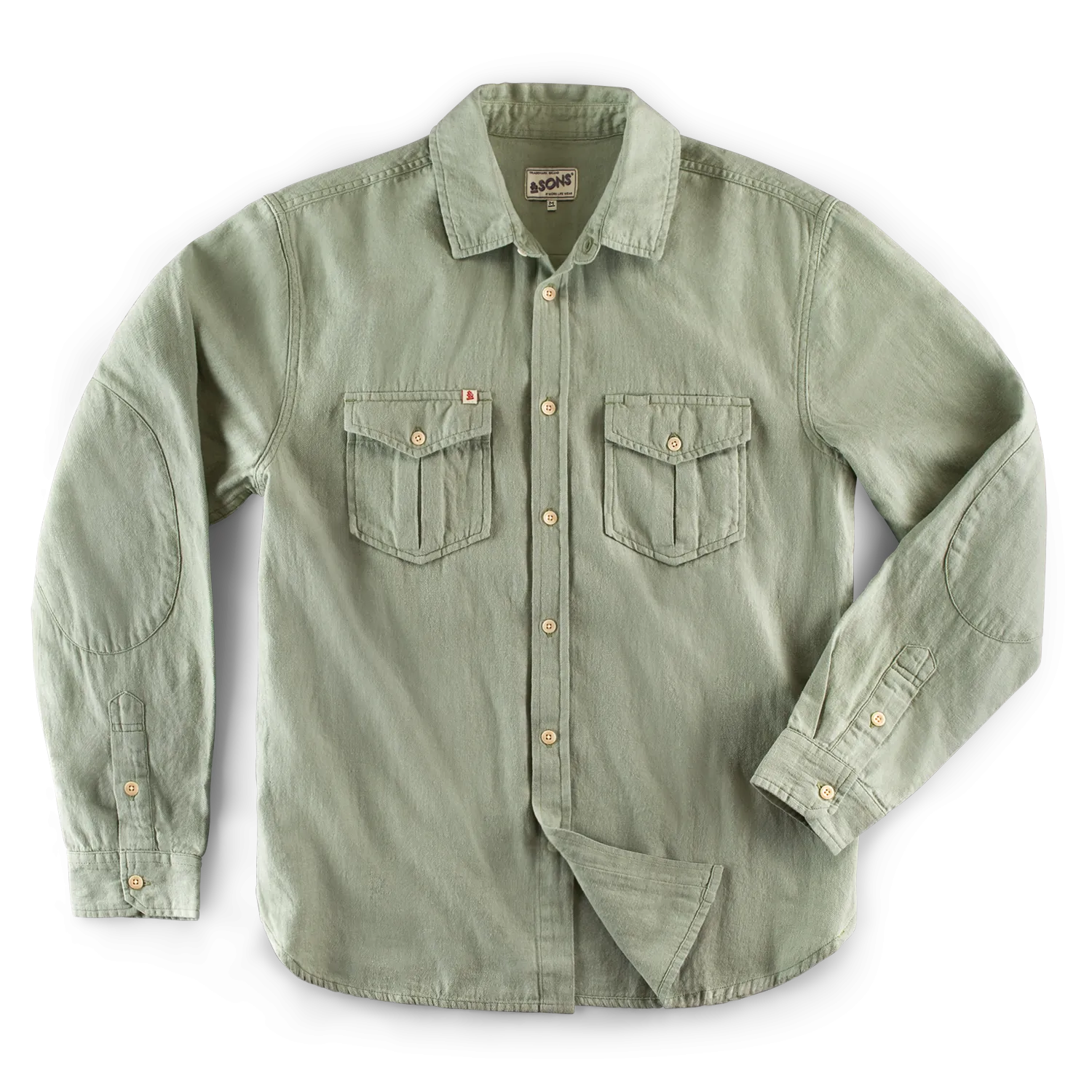 &SONS Coast Long Sleeve Shirt Seagrass