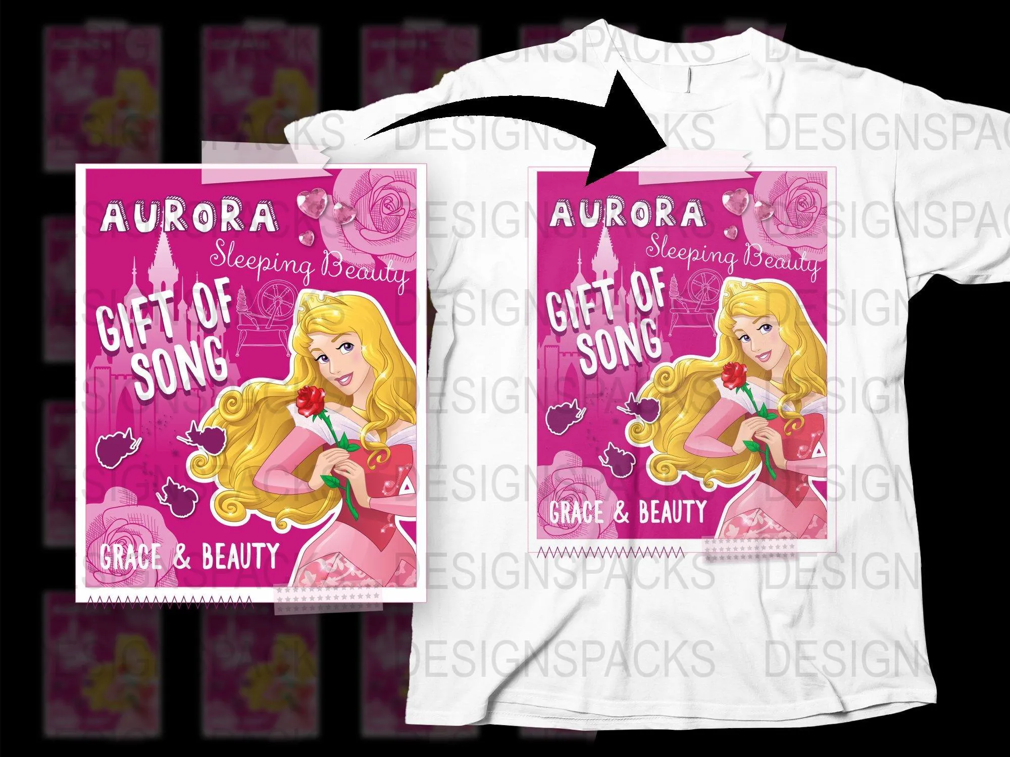 Aurora Sleeping Beauty Gift of Song Png Digital Download