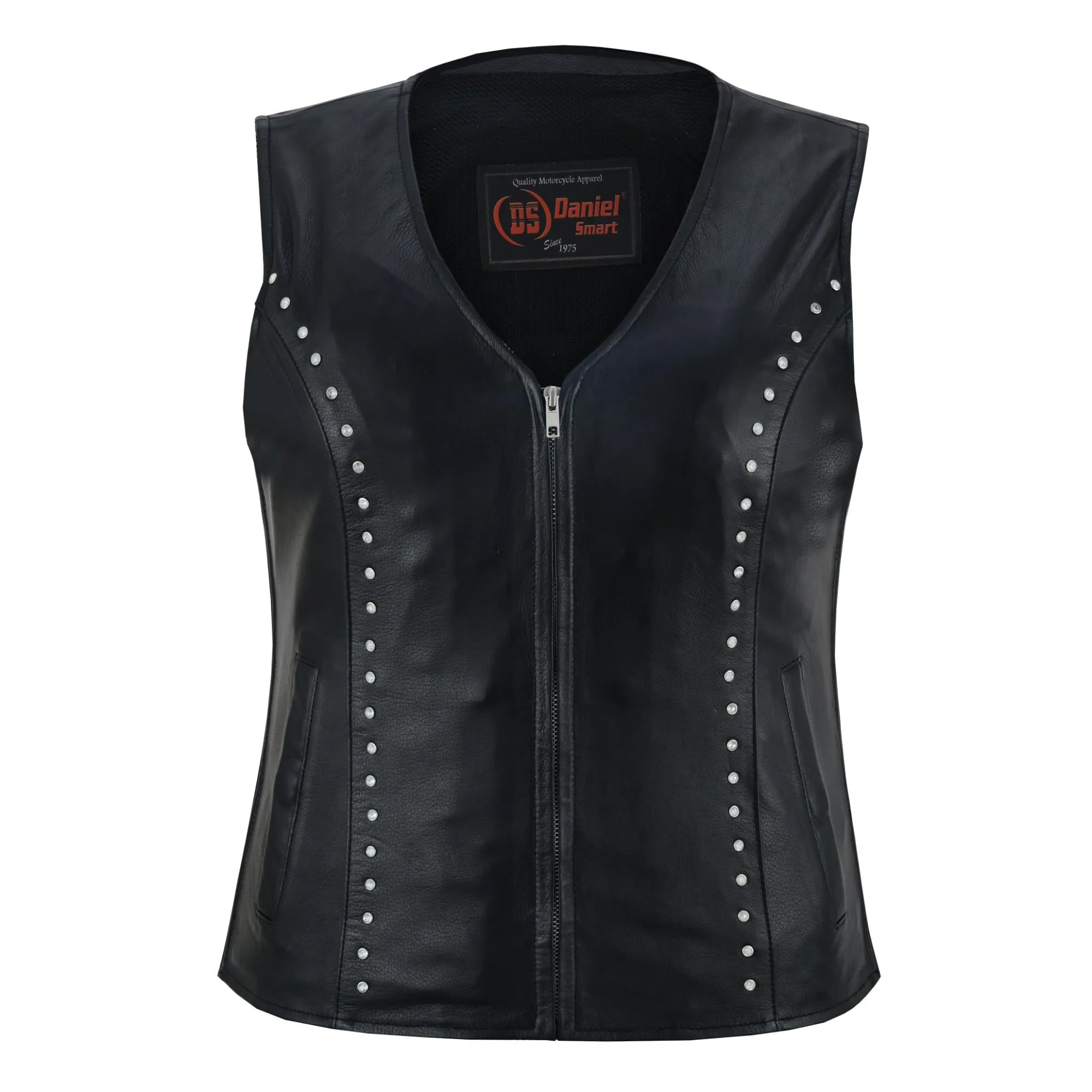 Biker Babe Women’s Studded Leather Motorcycle Vest