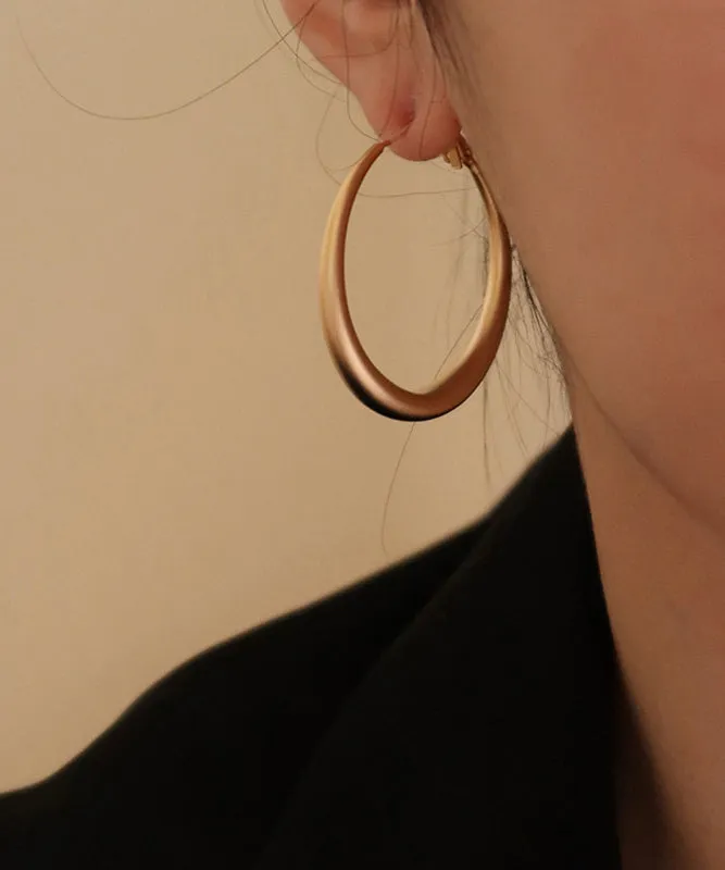 Casual Gold Copper Overgild Round Hoop Earrings AB1077