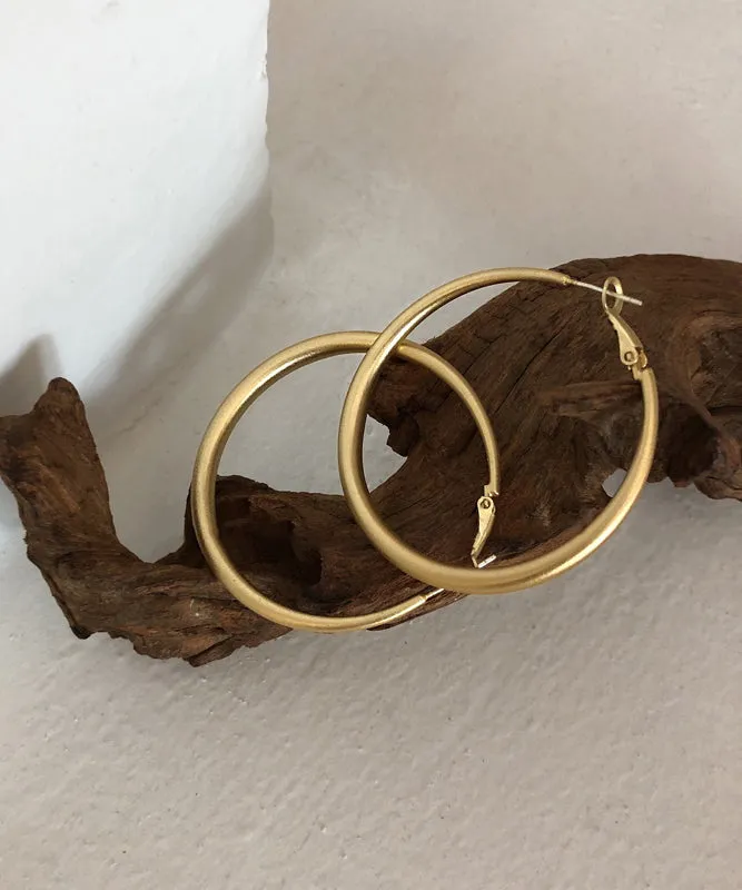 Casual Gold Copper Overgild Round Hoop Earrings AB1077