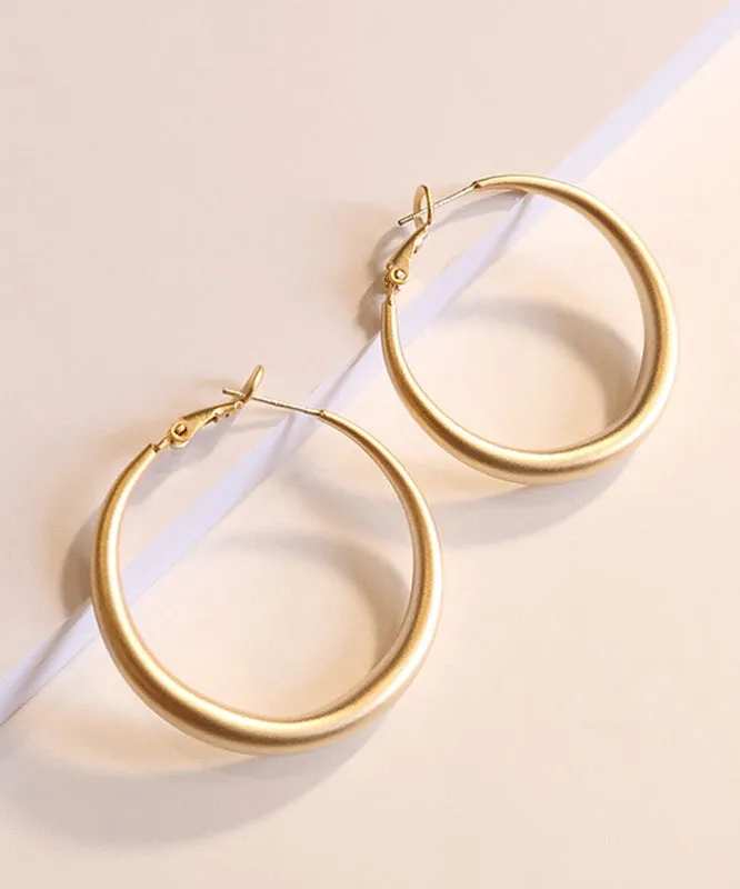 Casual Gold Copper Overgild Round Hoop Earrings AB1077