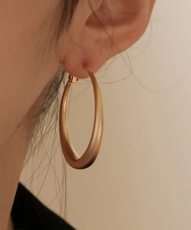 Casual Gold Copper Overgild Round Hoop Earrings AB1077