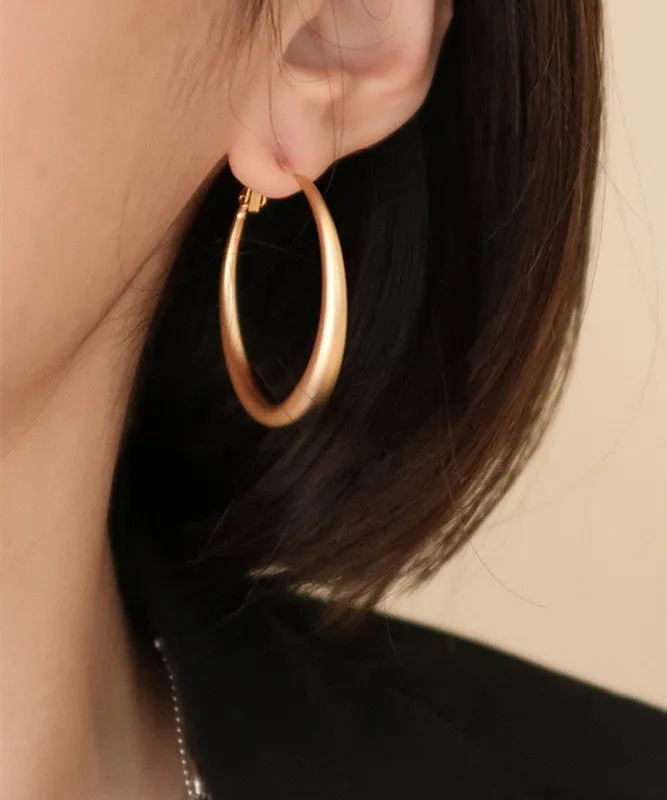 Casual Gold Copper Overgild Round Hoop Earrings AB1077