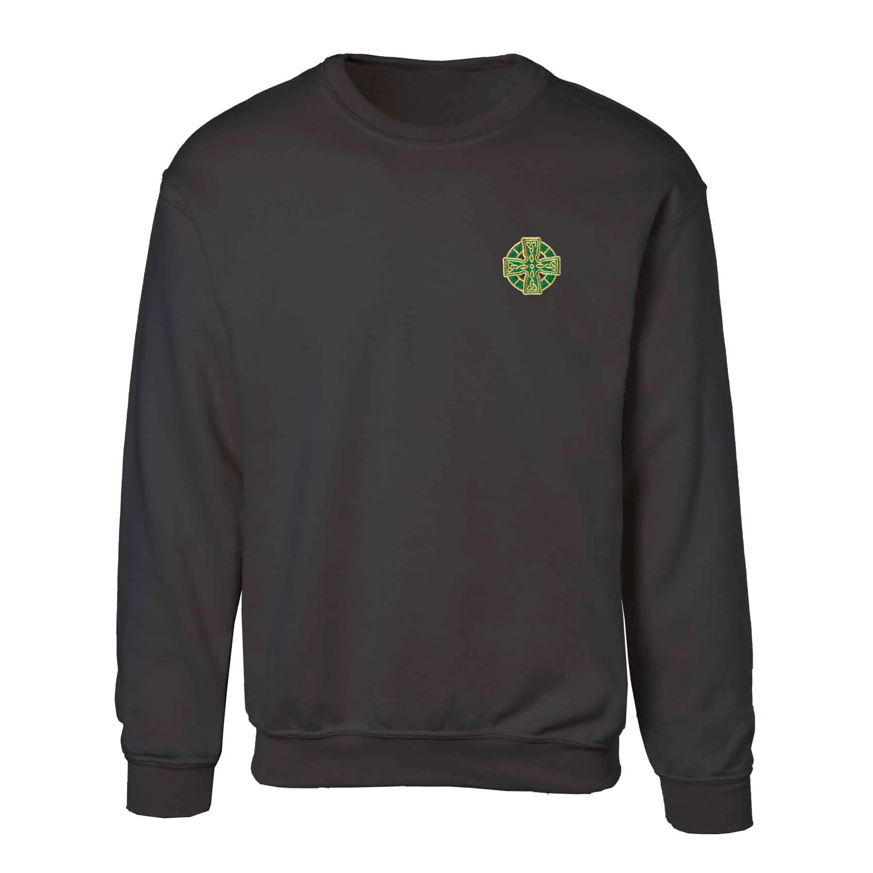 Celtic Cross Embroidered Personalized Sweatshirt- Black