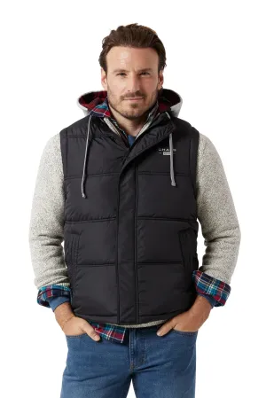 Chaps Men's & Big Men's Flannel Lined Hooded Puffer Vest Jacket