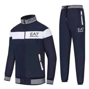 Crested Design Navyblue and White Tracksuits