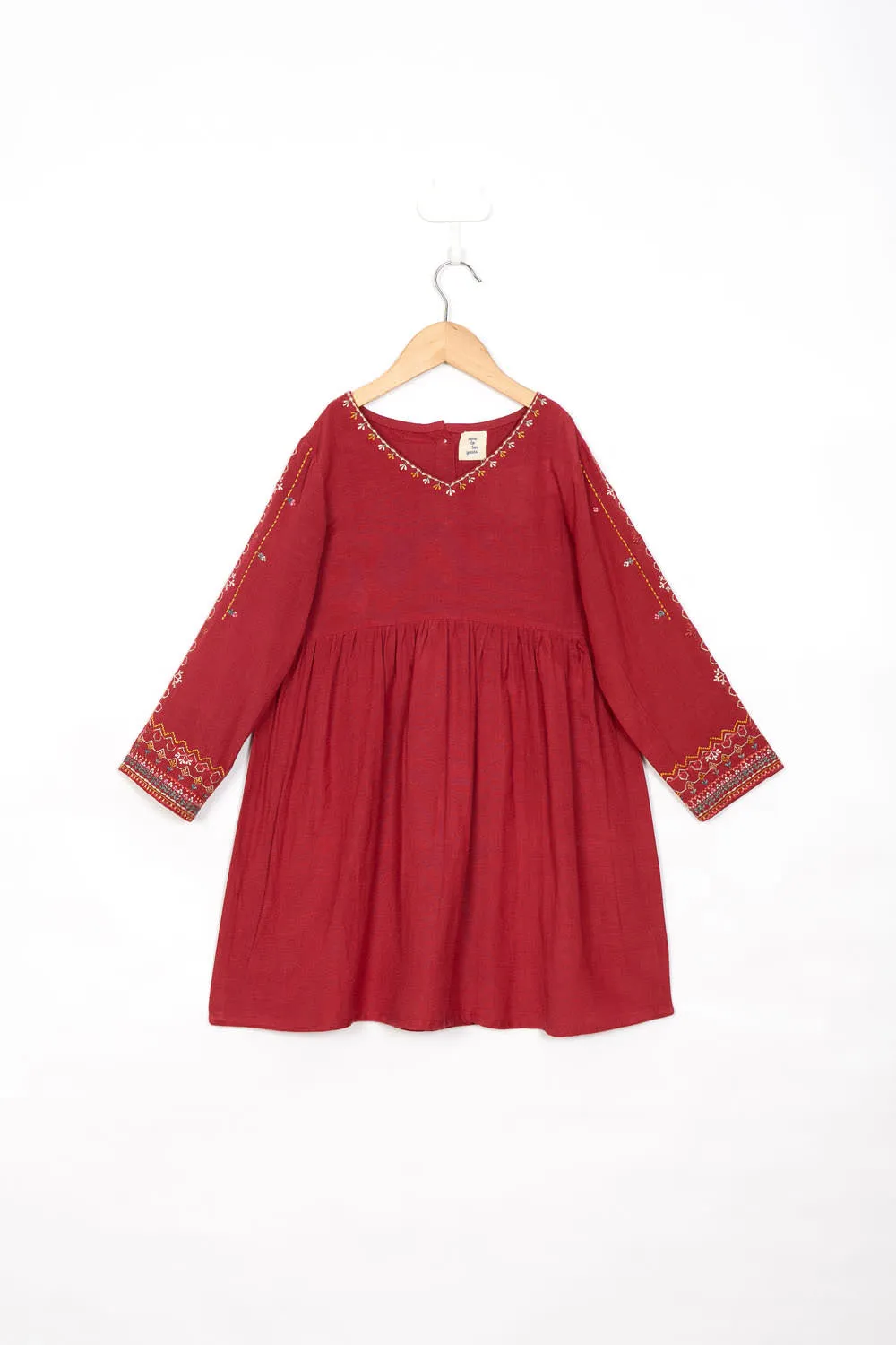 Crimson Embroidery Dress