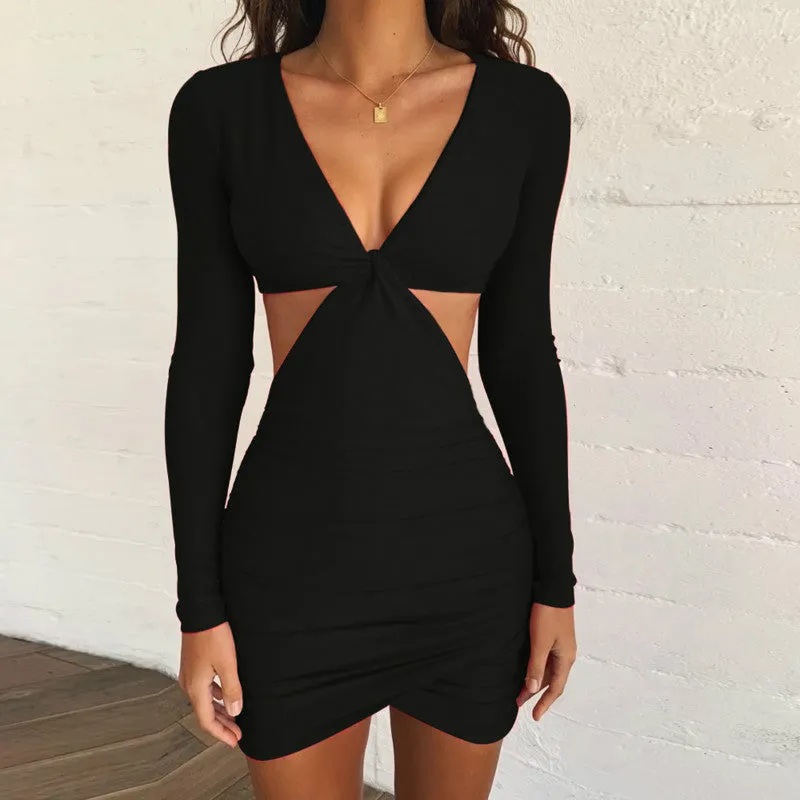 Cut Out Crisscross Hem Dress