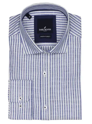 Daniel Hechter - Sel Striped Cotton Shirt - Blue & White