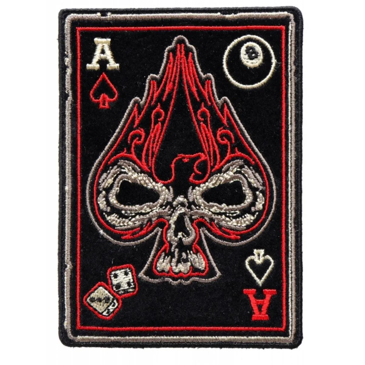 Daniel Smart Ace Of Spades Skull Small Biker Patch, 3 x 4 inches