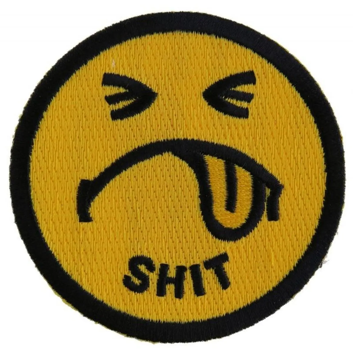 Daniel Smart Shit Smiley Face Embroidered Iron On Patch, 3 x 3 inches