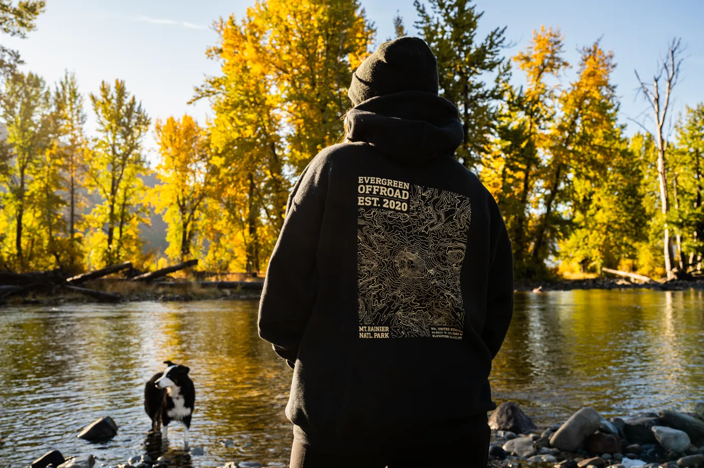 EVERGREEN OFFROAD | Mt. Rainier Topo Adventure Hoodie (Unisex)