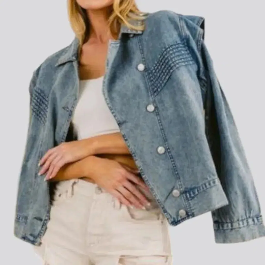 Fashion oversized jean jacket for ladies