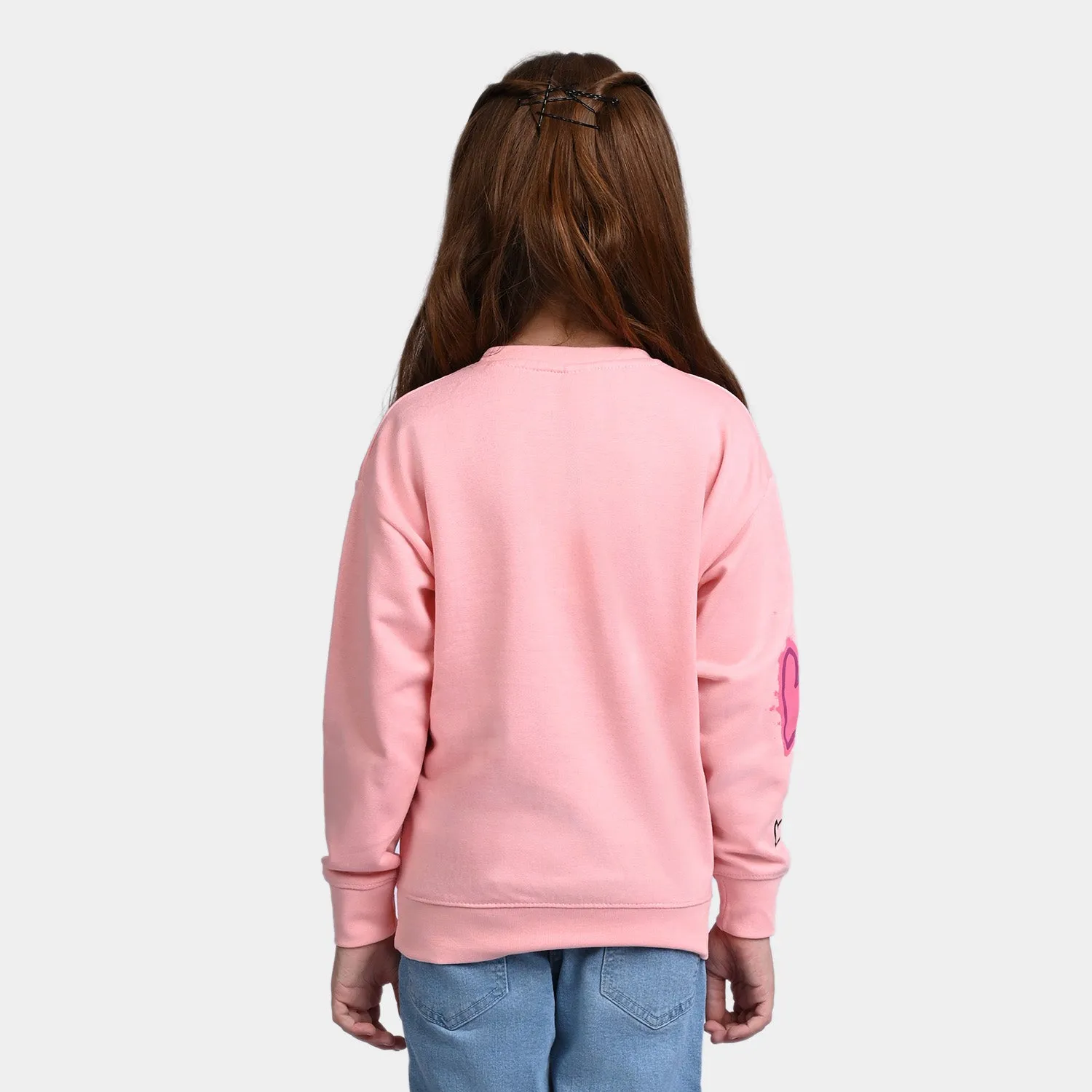 Girls Fleece Sweatshirt Art-Pink