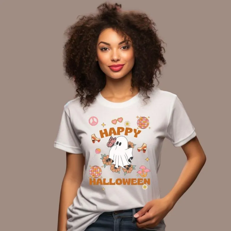 Happy Halloween Retro Vibes Design PNG Download