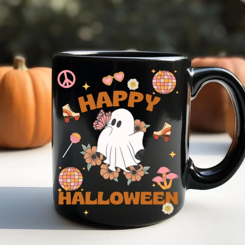 Happy Halloween Retro Vibes Design PNG Download