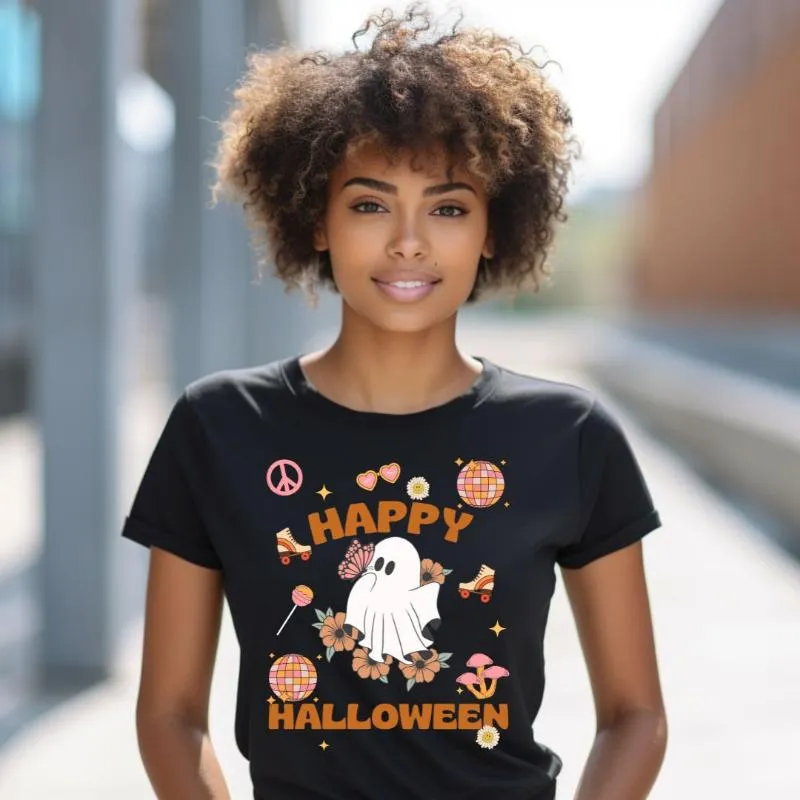 Happy Halloween Retro Vibes Design PNG Download