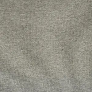 Heather Gray Cotton Spandex 2x2 Rib Knit Fabric