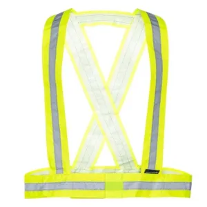 Hi Vis Yellow Safety Strap Belt - 1" Reflective Silver Tape