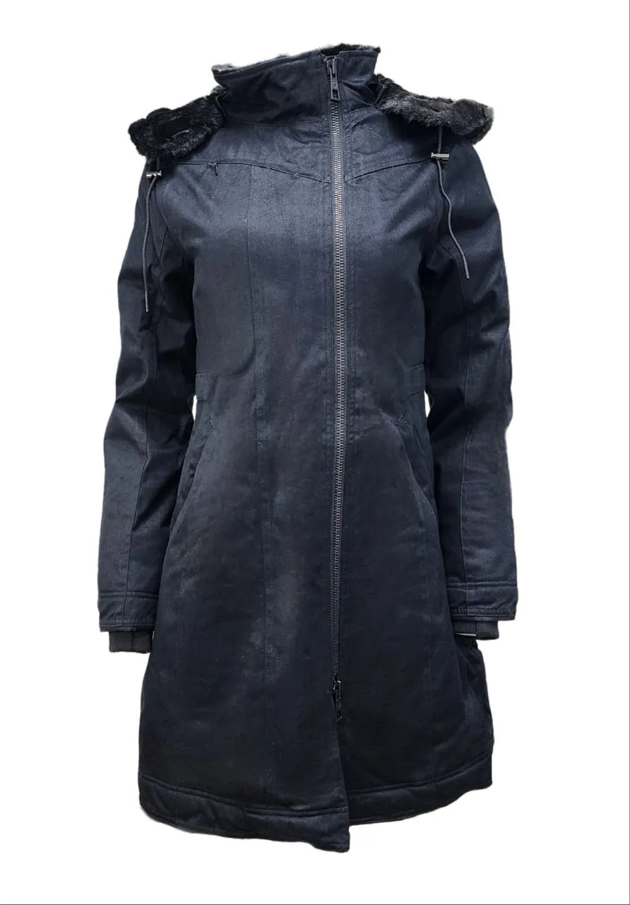 HoodLamb Women's Black Long Hemp Water Resistant Coat 420 NWT