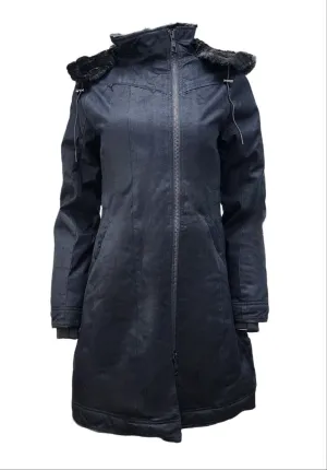 HoodLamb Women's Black Long Hemp Water Resistant Coat 420 NWT