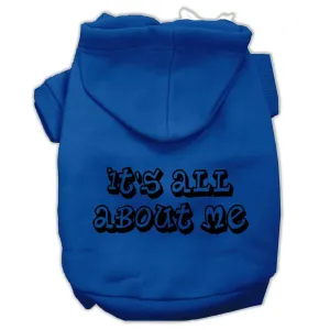 It's All About Me Screen Print Pet Hoodies Blue Size XXL (18)