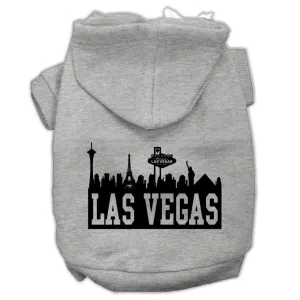 Las Vegas Skyline Screen Print Pet Hoodies Grey Size Sm (10)