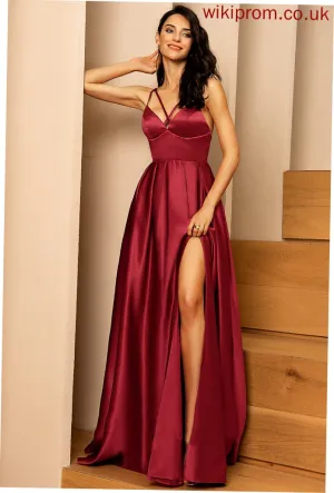 Leilani Formal Dresses V-Neck A-line Dresses Satin