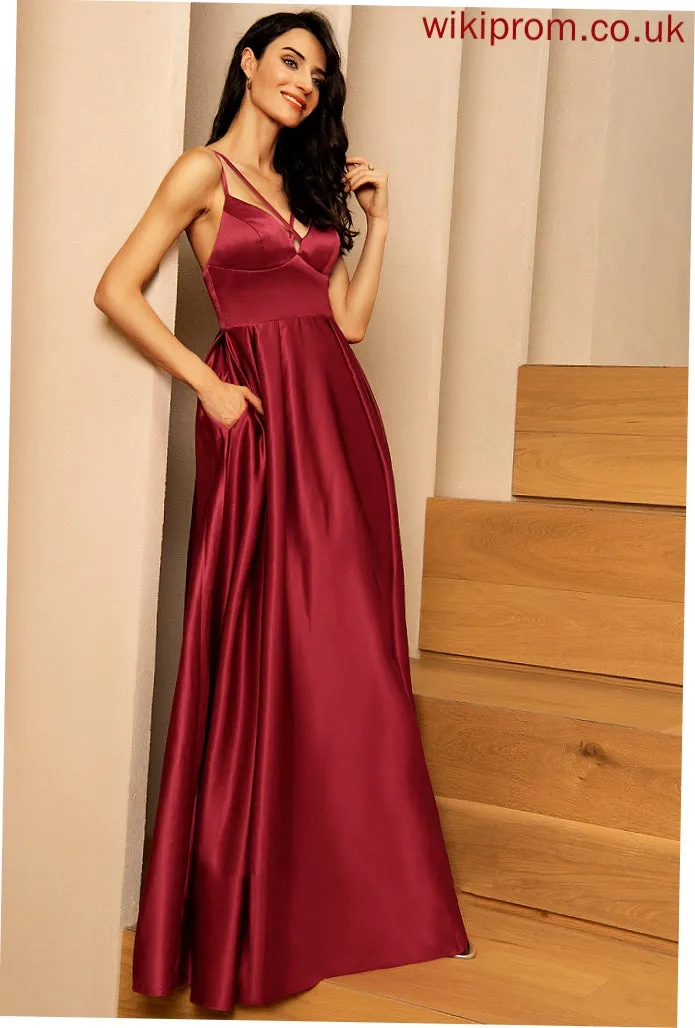 Leilani Formal Dresses V-Neck A-line Dresses Satin