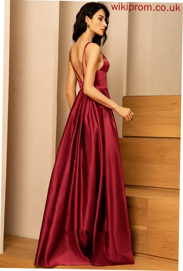 Leilani Formal Dresses V-Neck A-line Dresses Satin