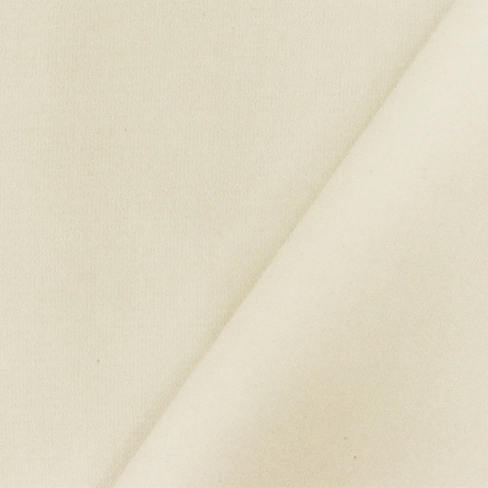 Light Ivory Solid Cotton Stretch Spandex Sateen Woven Fabric