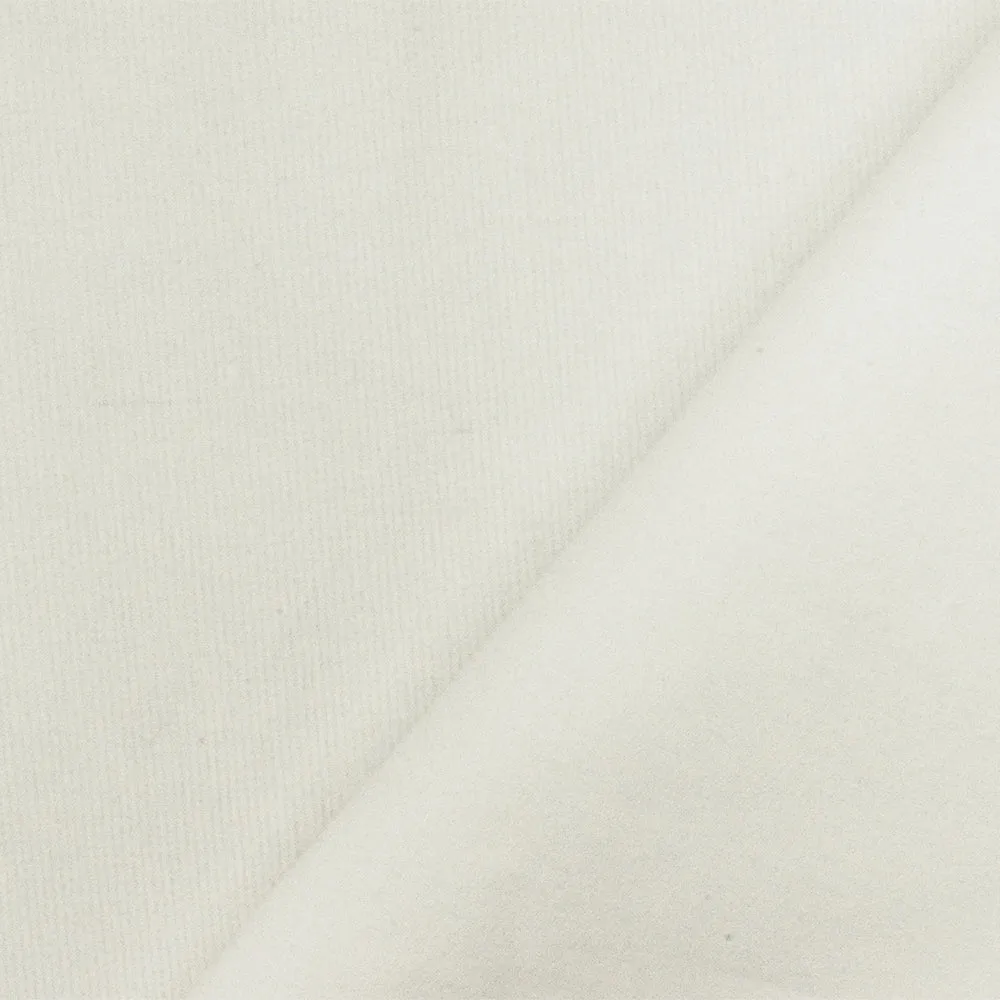 Light Ivory Solid Stretch Cotton Spandex Corduroy Woven Fabric