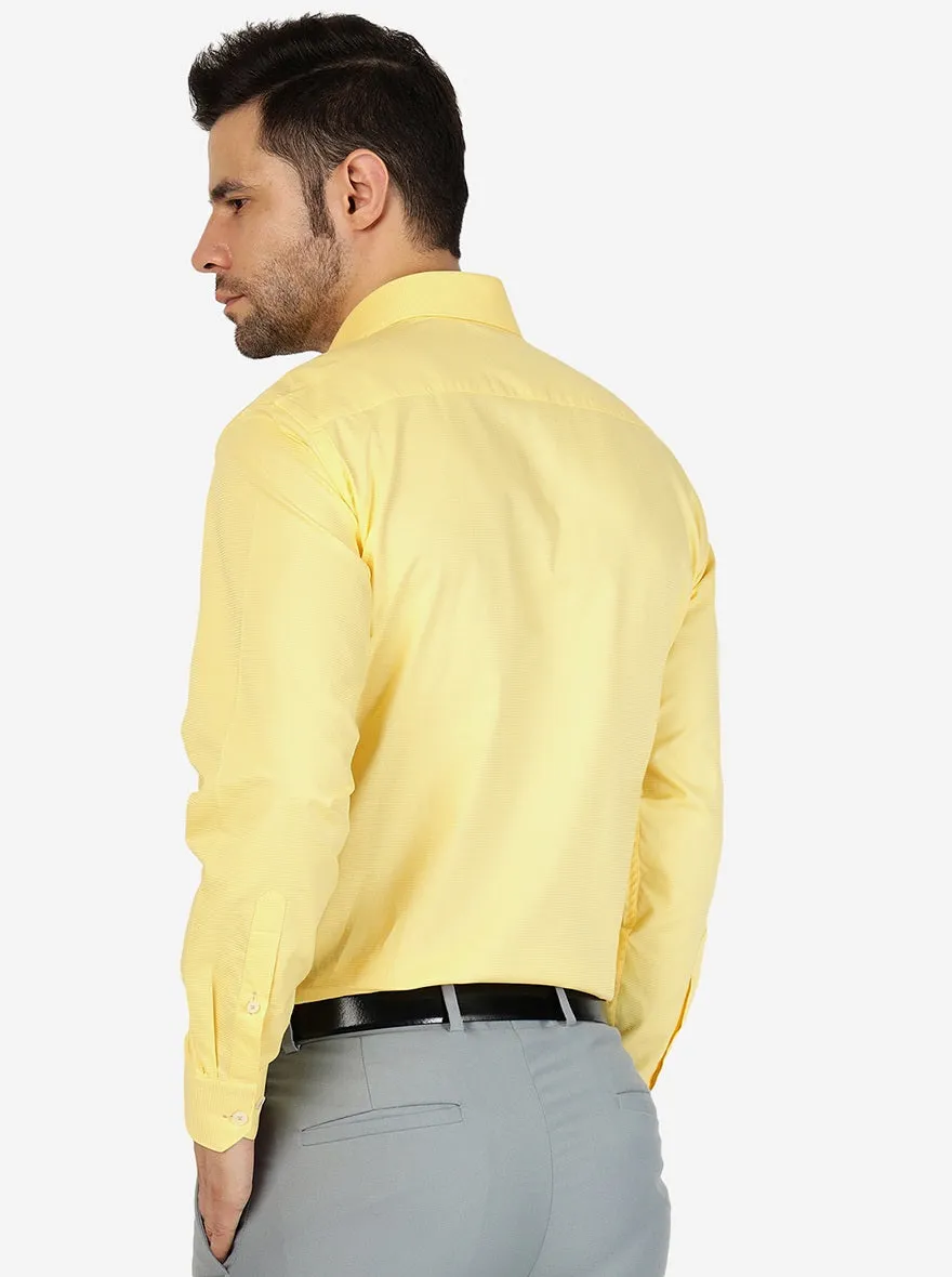 Light Yellow Solid Regular Fit Formal Shirt | JadeBlue