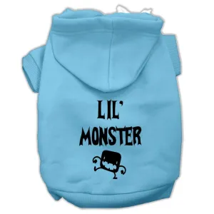 Lil Monster Screen Print Pet Hoodies Baby Blue Size Xs (8)