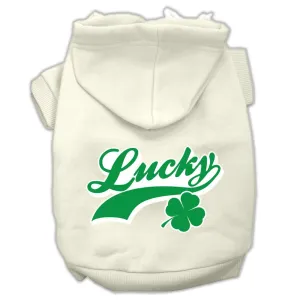 Lucky Swoosh Screen Print Pet Hoodies Cream Size XXXL (20)