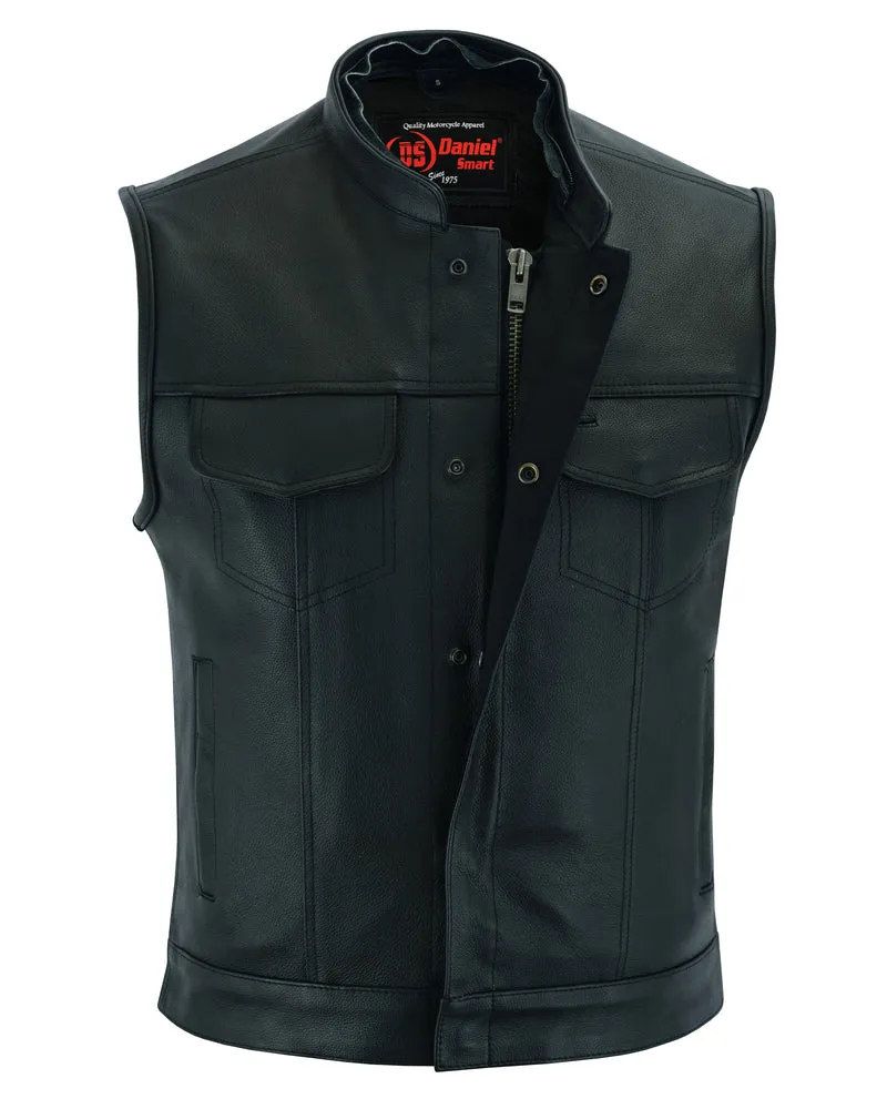 Men’s Premium Cowhide Concealment Vest with Removable Hood