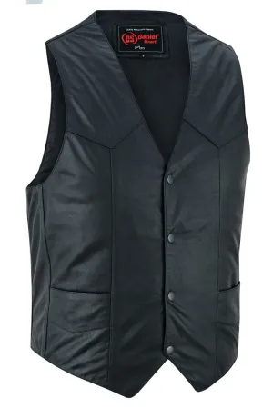 Men's Traditional Light Weight Leather Motorcycle Vest