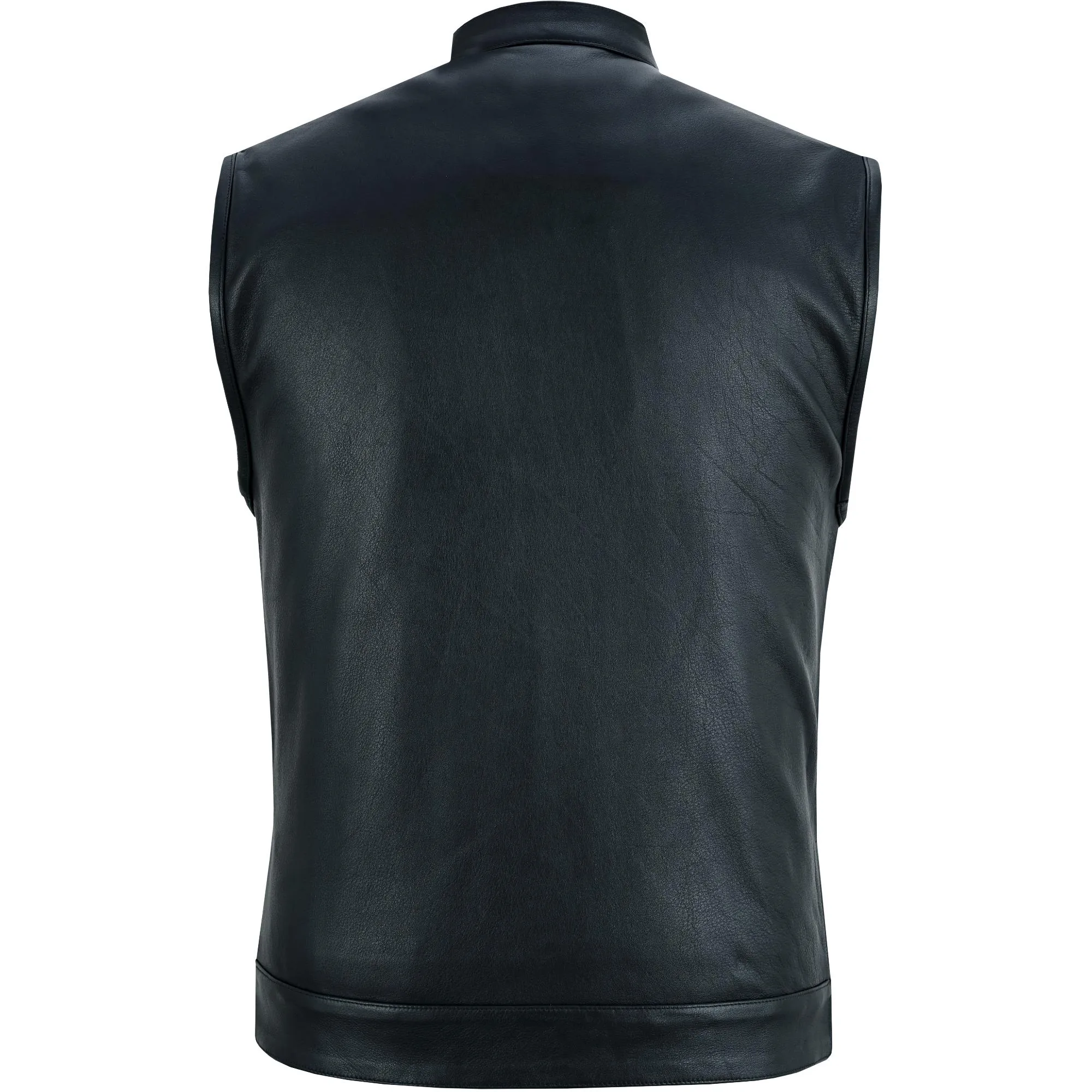 Men's Upgraded Style Smart Leather Vest Smart Access Pockets Side Zipper