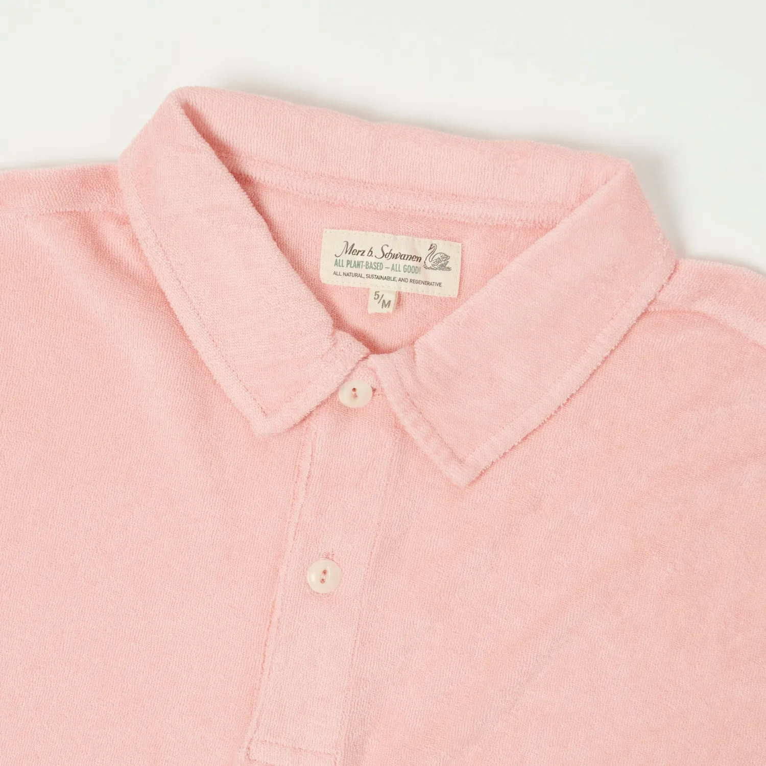 Merz b. Schwanen TPLP02 Plant Based Terry Polo Shirt - Peach