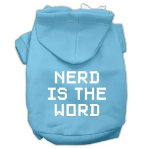 Nerd Is The Word Screen Print Pet Hoodies Baby Blue Size Xs (8)